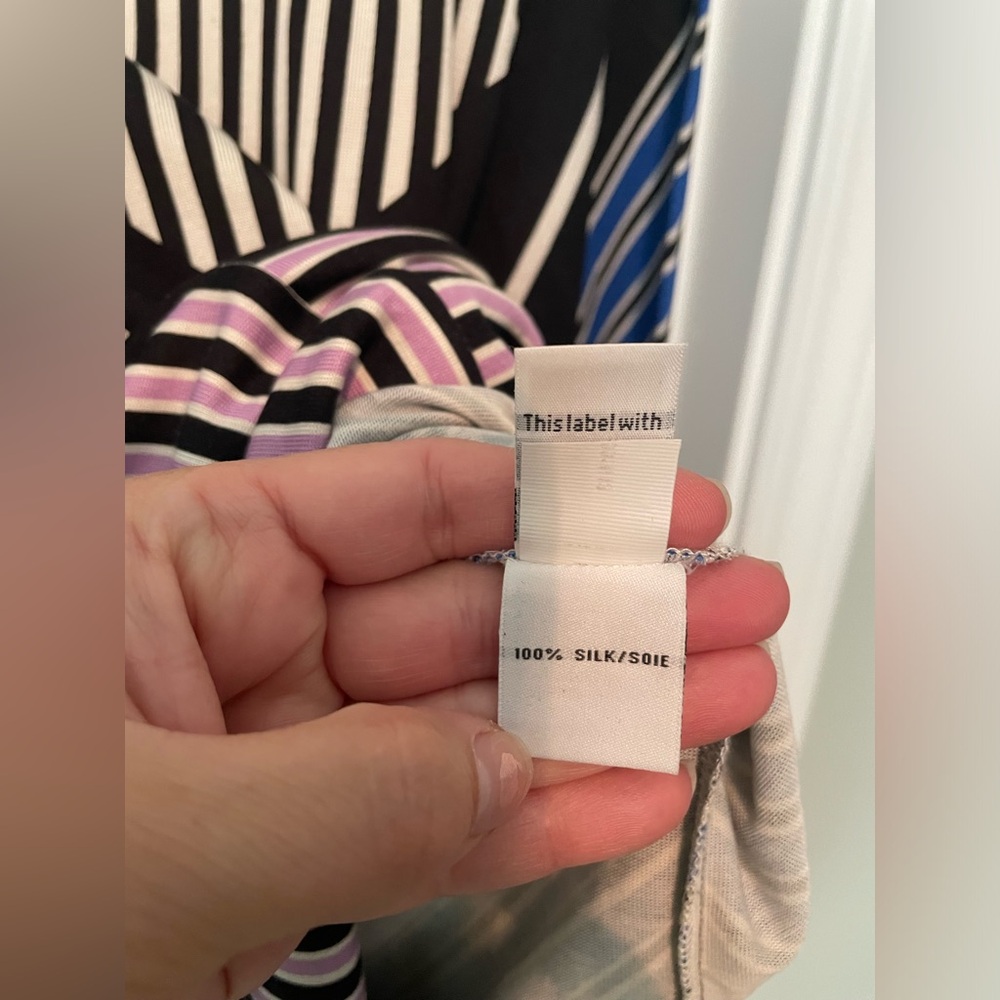 Diane von Furstenberg Ruri Sailor Chevron Silk shift dress. - Picture 4 of 5